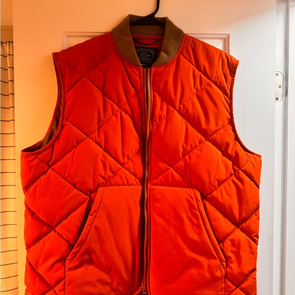 J Crew Nordic Quilted Shell Gilet - Men - Orange